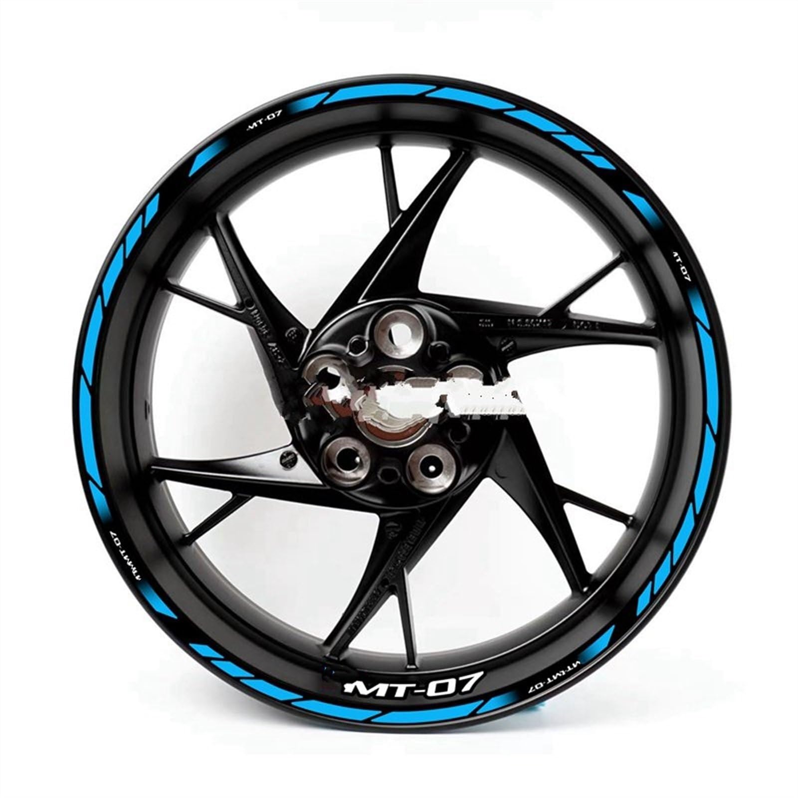 Reflective Motorcycle Wheel Stickers Rim Decal MT07 Set for Yamaha MT 07 2020 2021(Color8)