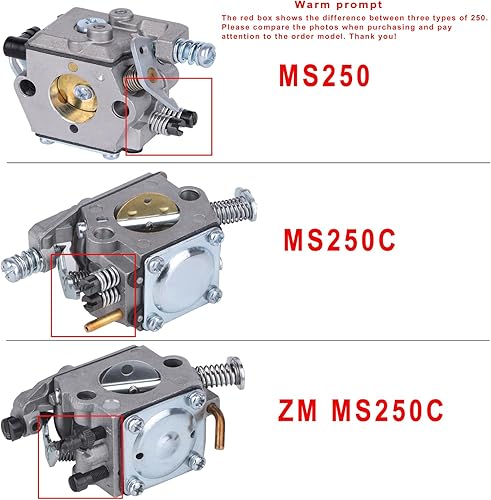 Miniatura 2 de Carburador MS250 para motosierra STIHL 025 023 021 MS210 MS210C MS230 MS230C con kit de afinación Filtro de aire Línea de combustible (MS250)