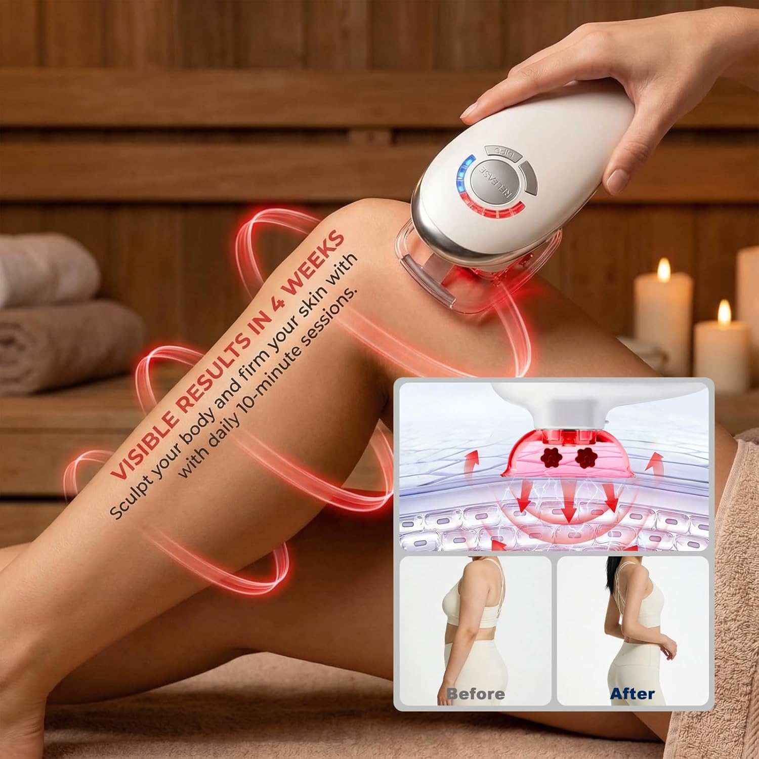 4-in-1 Electric Cellulite Massager & Body Sculpting Machine -5 Modes Adjustable, Cordless Slim-Sculpt Device for Belly, Thighs, Arms&Face- Postpartum Recovery&Cellulite Reducer&Lymphatic Drainage