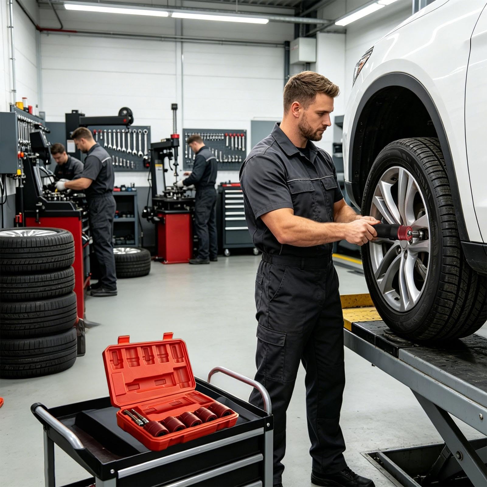 Kit Limpiabujes De Rueda Herramienta Automotriz Desoxidante Y Detalladora
