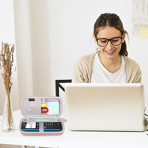 Miniatura 8 de Canboc Funda para calculadora gráfica de color Texas Instruments TI-Nspire CX II CASTI-Nspire CX IITI-Nspire CX CAS, cables de malla para bolsa,