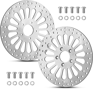 2 * 11.8''Harley front rotors Compatible with Harley Electra Glide/Road Glide/Road King/Street Glide/CVO Road Glide/CVO Limited FLHTKSE Brushed Finish Stainless Steel Disc Rotors