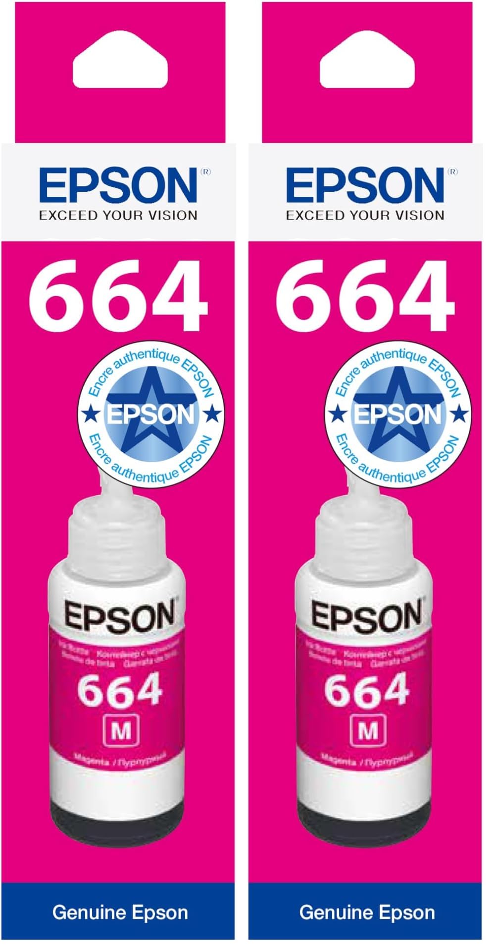 Epson Original T6643 Tintepatrone EcoTank, Singlepack Magenta, Standard (Packung mit 2)