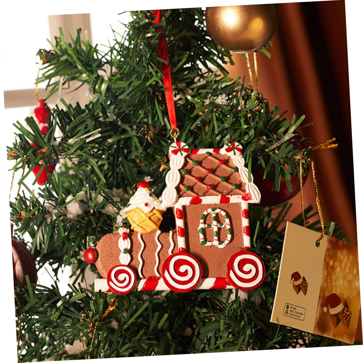 PRETYZOOM 4 Piezas Adornos navideños de Pan de Jengibre Casitas navideñas Christmas Tree Decoraciones navideñas de Interior Kit de casa de Pan de Jengibre decoración Decoraciones de Navidad
