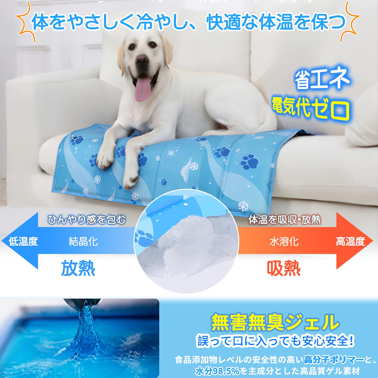 Amazon | Sazuik ペット ひんやりマット 犬 猫 冷却マット 60*105cm