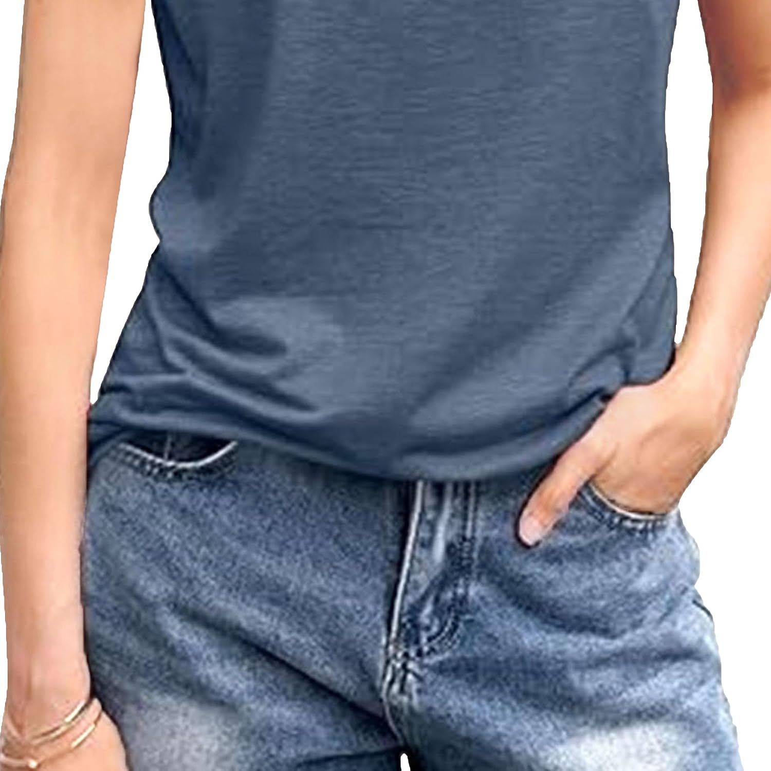 Womens Cap Sleeve Tops Crewneck Casual Dressy Basic T Shirts Loose Fit Trendy Tunic Summer Outfits