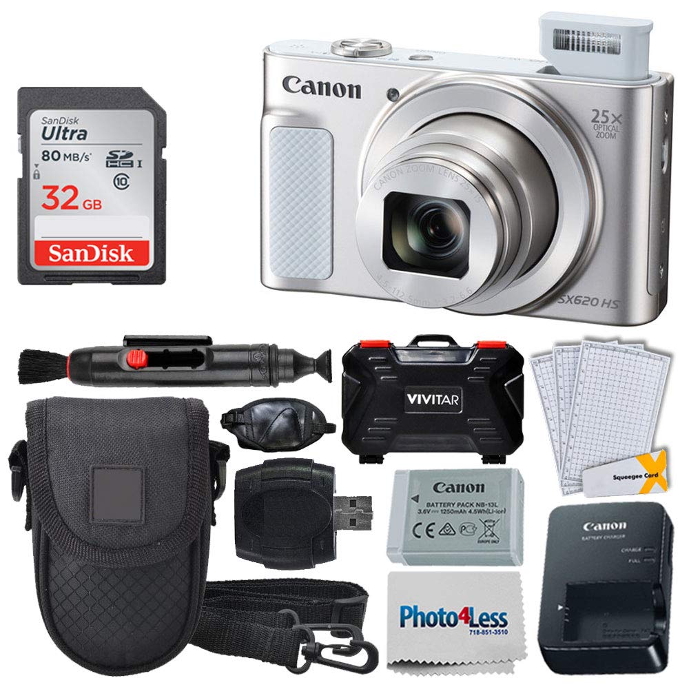 Buy Canon PowerShot SX620 HS Digital Camera (Silver) + 32GB Memory Card