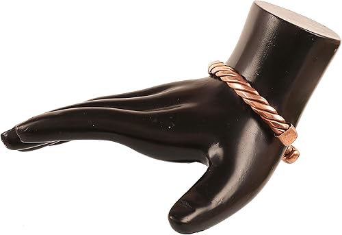 Miniatura 7 de Touchstone Pulsera magnética de cobre estilo tibetano. Forjado a mano con cobre puro sólido y de alto calibre. Aspecto de cuerda trenzada.