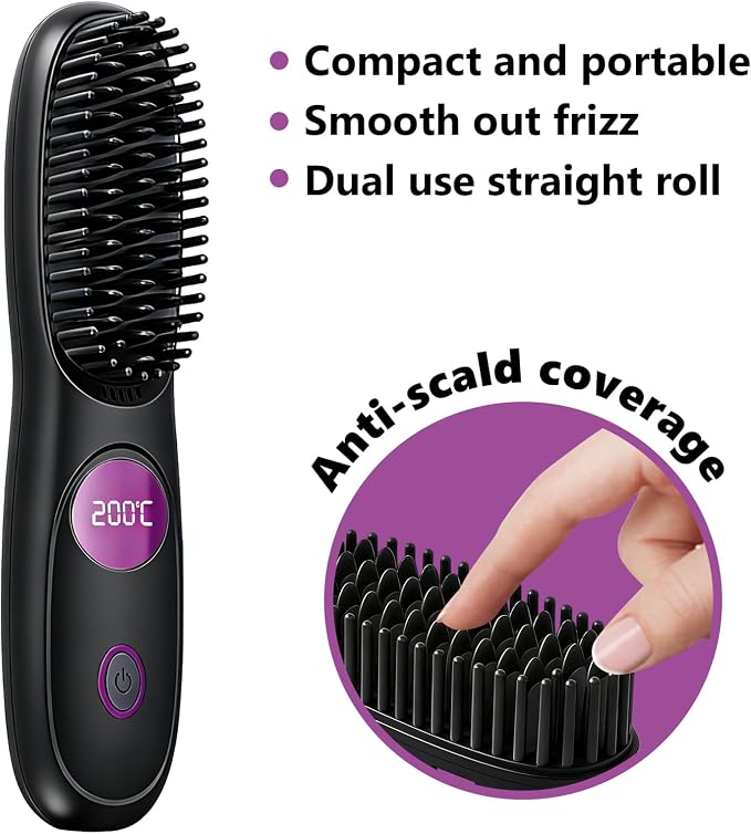 Cepillo Alisador Inalámbrico Negro Go Brush Pro miniatura 7