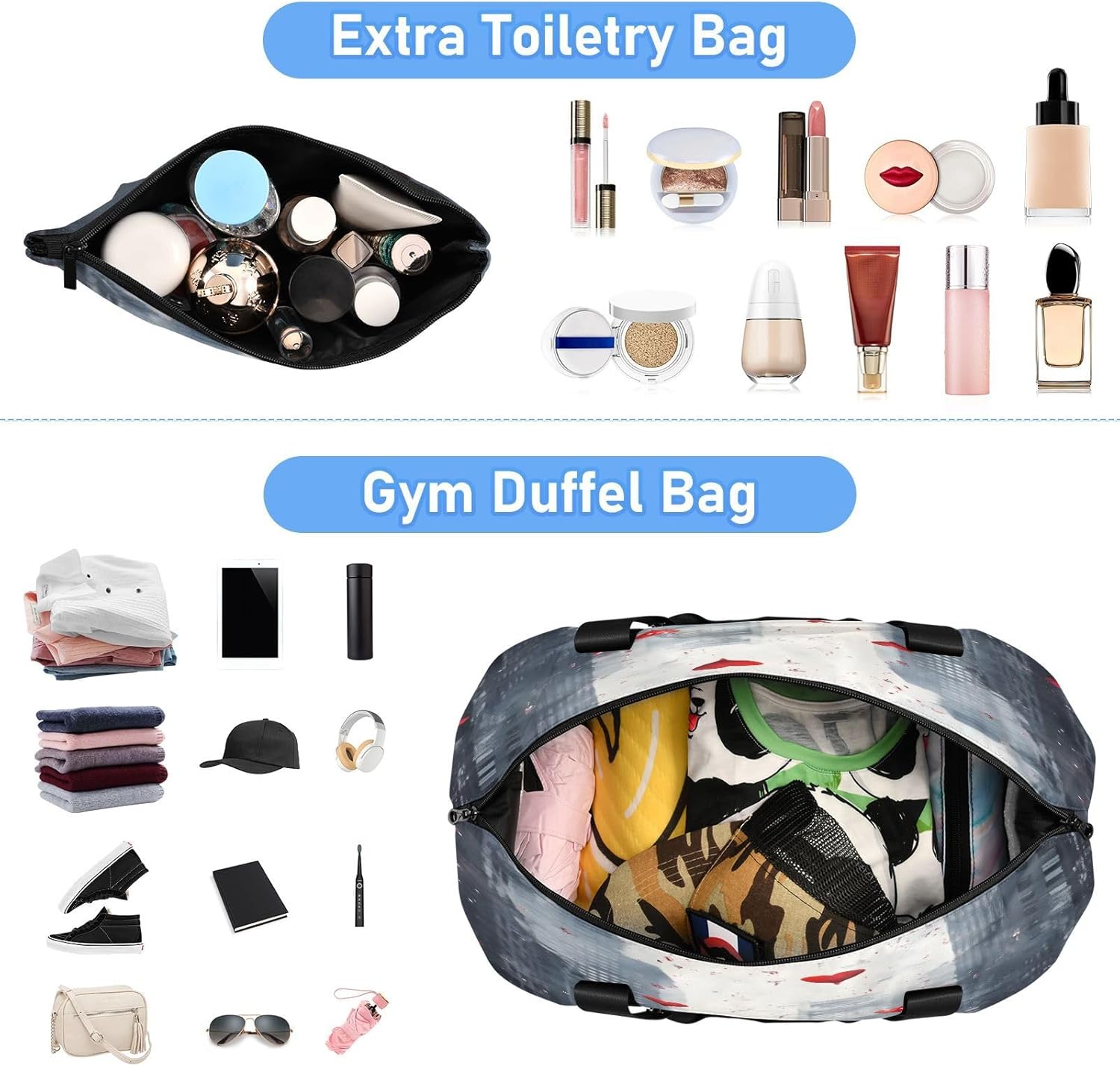 Valentines Day （1） Sports Gym Bag with Waterproof Dry Wet Pocket, Travel Duffel Bag for Women Men，Workout Bag Fits Yoga, Swimming