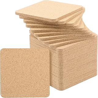 60 Pieces Square Cork Trivets 4 x 4 x 0.2 Inch Cork Coasters for Drinks Absorbent Cork Plant Coasters Pot Trivets Natural Bar Coasters Kitchen Pads Drink Coasters Set for Table Dishes Plate Plants