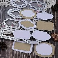 Lapoo 3D Backgrounds Frame Metal Cutting Dies for Scrapbooking, Card Making & DIY Crafts - Various Labels 6.2x5.1in