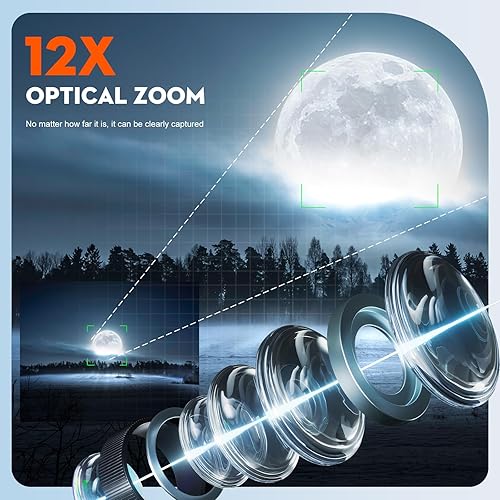 Miniatura 2 de Cámaras digitales ópticas de 72MP y 12X para fotografía, cámara de video 4K, pantalla abatible de 720°, cámara de vlogging para YouTube con flash,