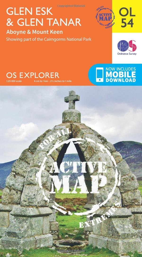 Ordnance Survey Explorer Active Map Ol54 Glen Esk & Glen Tanar