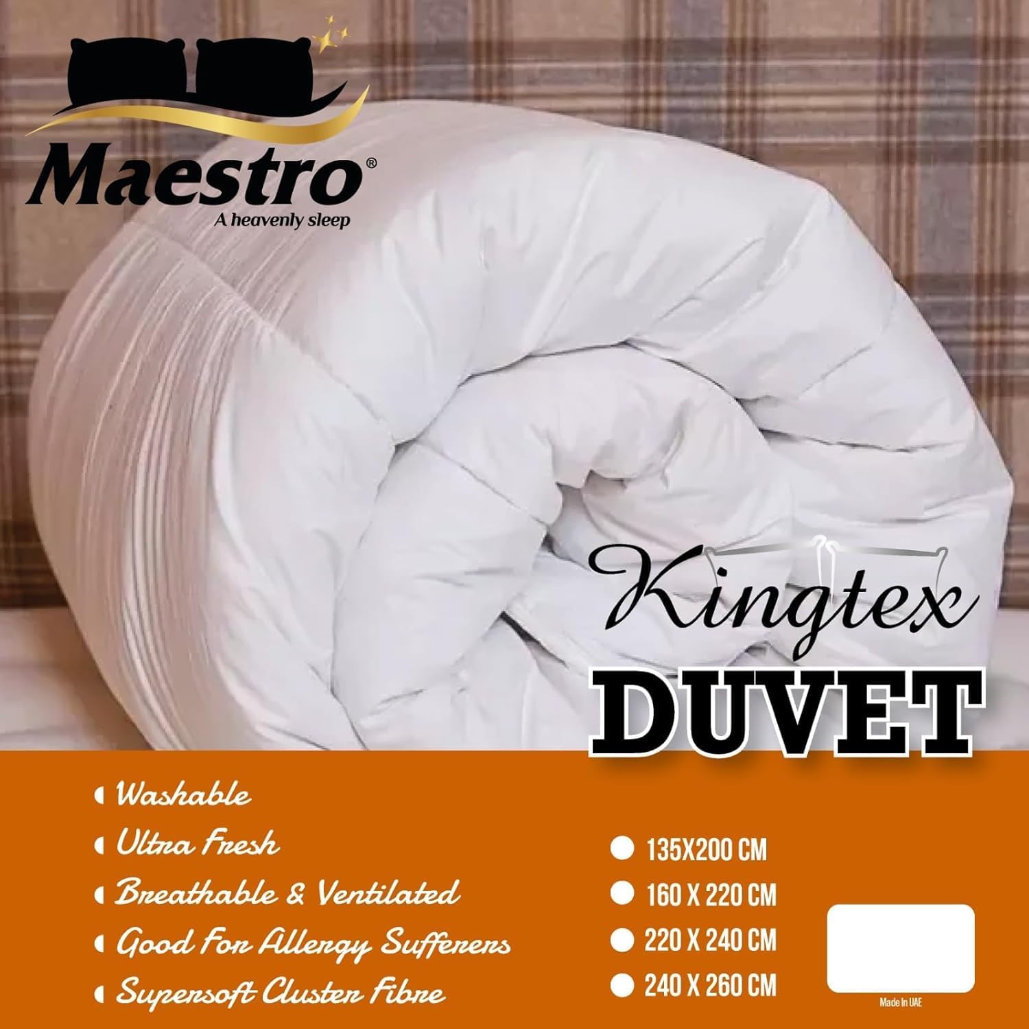 Maestro A Heavenly Sleep - Duvet 1 Pc White Microfiber Duvet Size: Double 220x240 cm