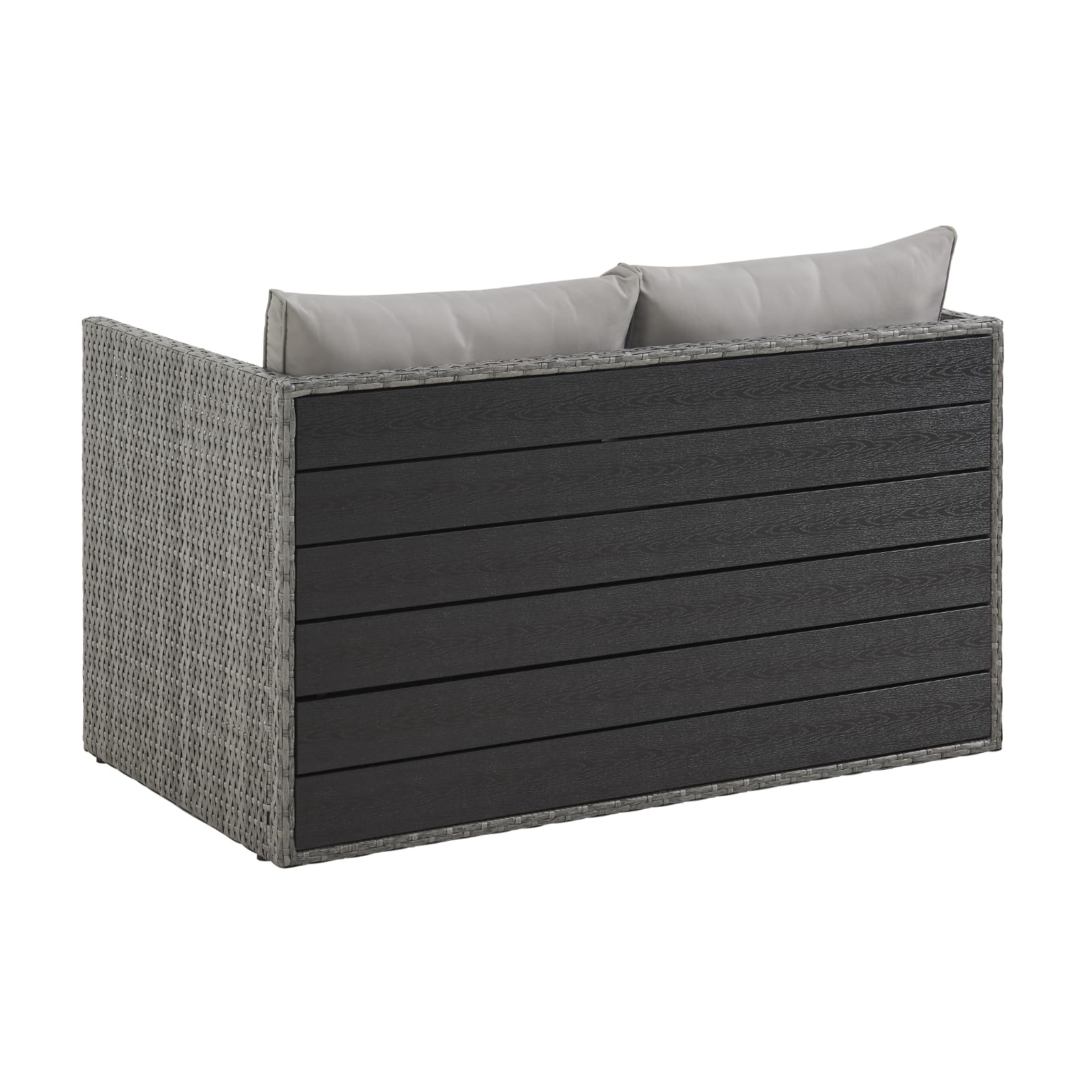 SVITA ATHINA 2in1 Sitzgruppe Outdoor Rattanlounge Balkon Essgruppe Gartenmöbel Set Gartenlounge klein Balkonmöbel Polyrattan Grau