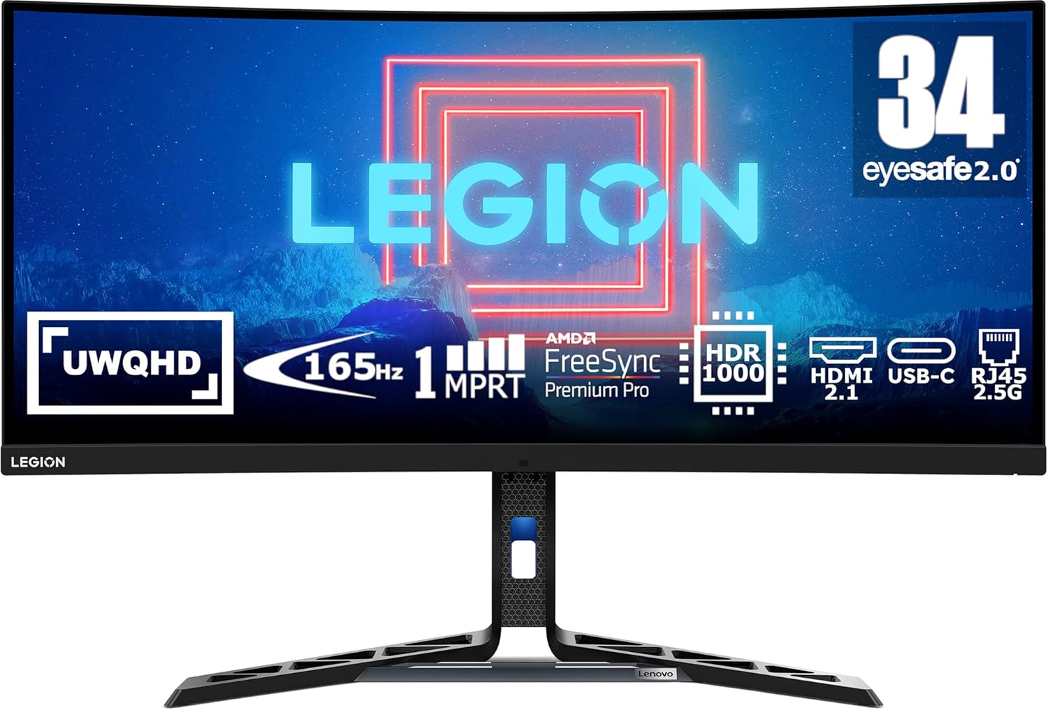 Lenovo Legion Y34wz-30 Monitor - 34 Zoll WQHD Curved Gaming Monitor