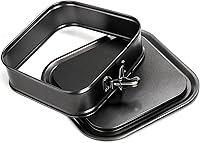 Vista 4 de SOUJOY Juego de 2 moldes para tartas Springform, molde cuadrado antiadherente para tartas de queso, molde para pasteles con parte inferior