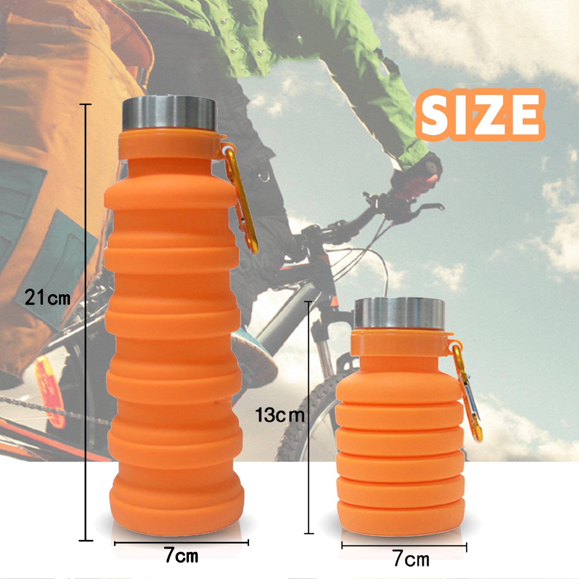 zwxqe Borraccia pieghevole, da viaggio, 500 ml, per sport, riutilizzabile, leggera, portatile, soluzione di idratazione compatta per picnic, all'aperto, escursionismo, alpinismo, campeggio
