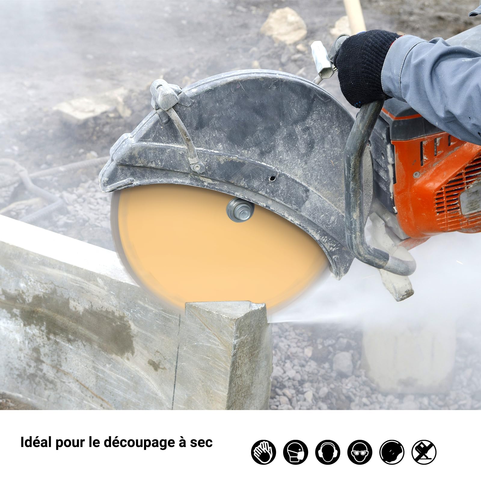Lot de 2 Disque Diamant 230 mm pour Béton, Pierre, Brique, Granit, Maçonnerie, Béton Armé, Disque à Tronçonner Diamanté Alésage 22,23 mm