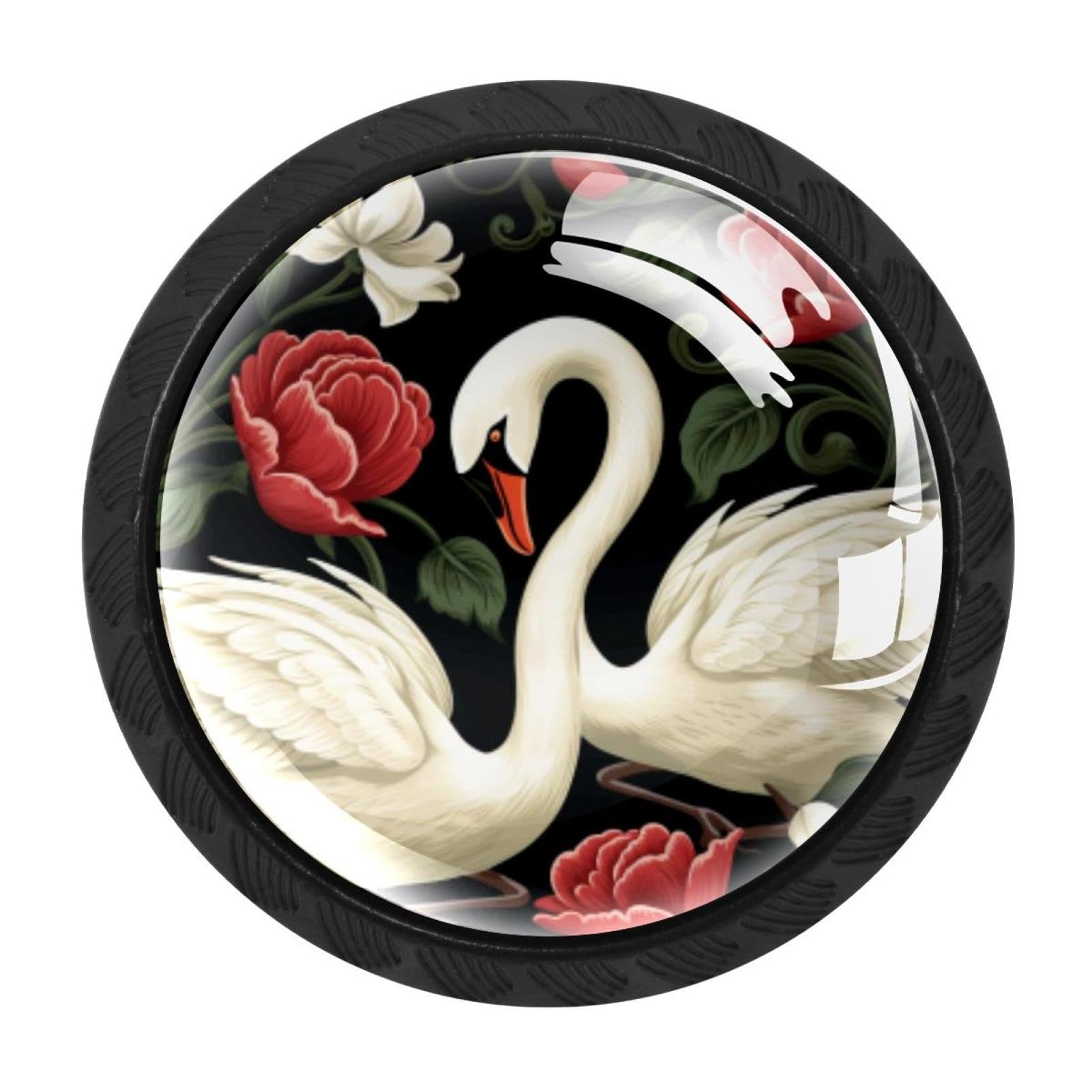 CHENZZZZ 4 Pieces Kitchen Cabinet Drawer Dresser Door Knobs Pulls Handles, Swan