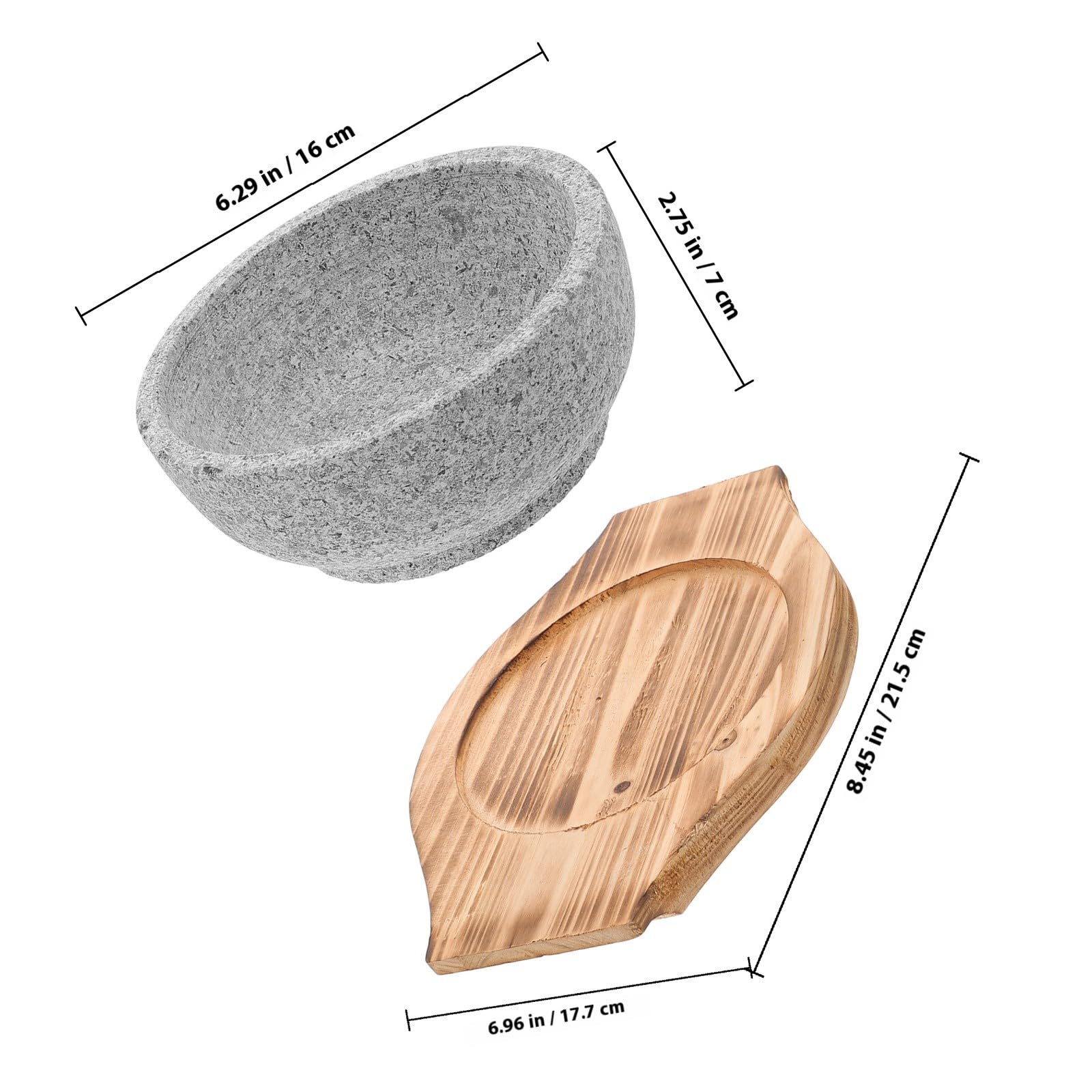 YARNOW Koreanische Bibimbap Schüssel 16cm 600ml mit Holztablett