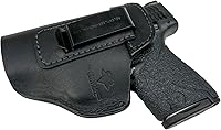 Vista 10 de Relentless Tactical IWB The Defender - Funda de cuero para pistolas S&W M&P Shield, GLOCK 17 19 22 23 32 33, Springfield XD & XDS, y pistolas