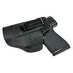 Relentless Tactical The Defender Leather IWB Holster | Made in USA | Fits Glock 17 19 19X 22 26 43 43X 45 | Taurus GC3 | S&W M&P Shield | Canik TP9 Elite | Plus All Similar Sized Handguns | Black LH
