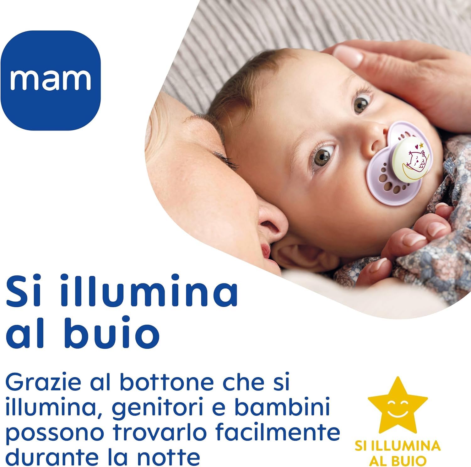 MAM Original Night Succhietto 16+ Mesi (Set da 2), Ciuccio MAM 16 36 mesi silicone e ortodontico che si illumina al buio, Kit da 2 accessori neonato con porta ciuccio sterilizzatore, Neutro/Verde - 3