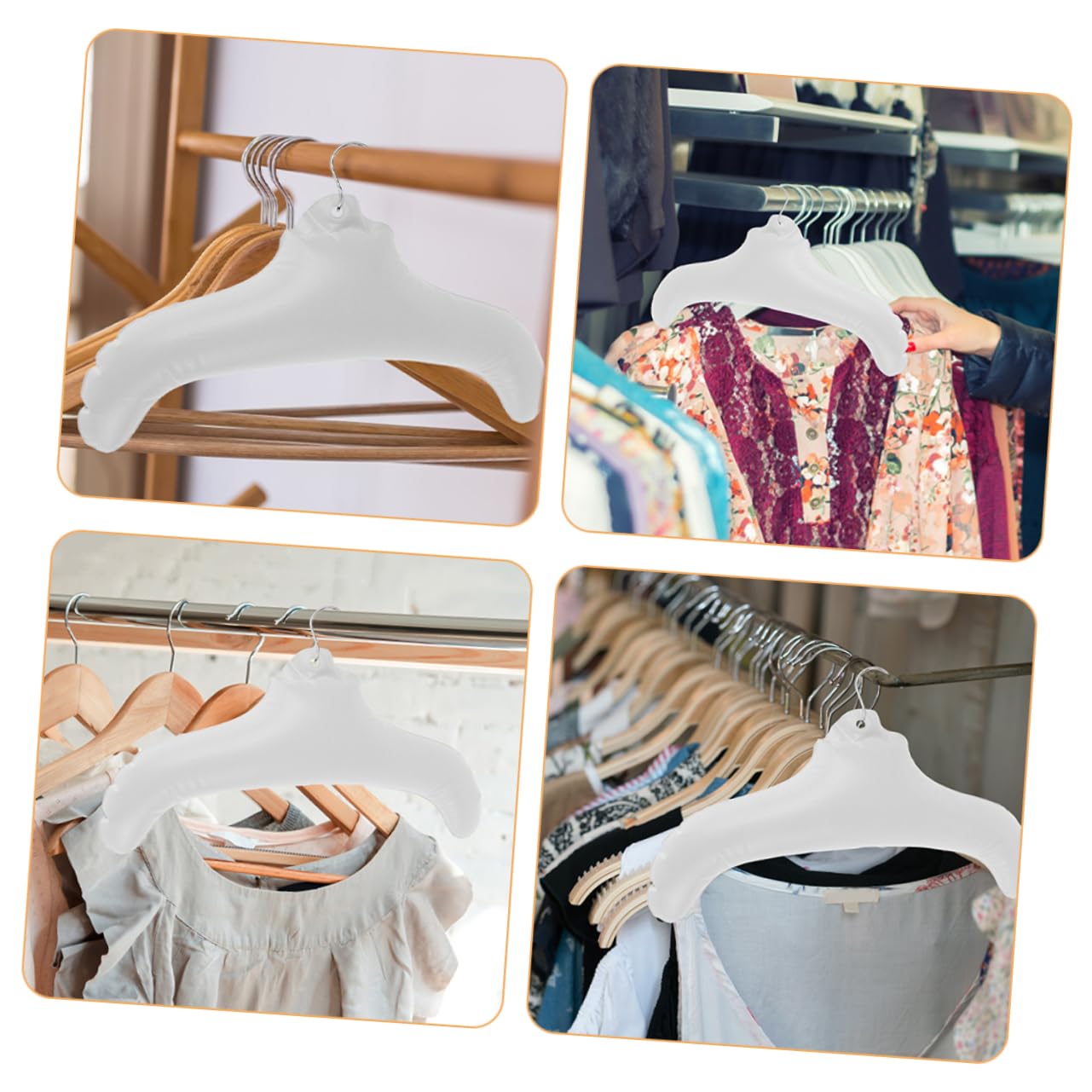PRETYZOOM 8pezzi Grucce Inflabili Da Viaggio Pvc Appendini Leggeri e Compatti Per Abbigliamento Per Uso Facili Da Riporre e Utilizzare
