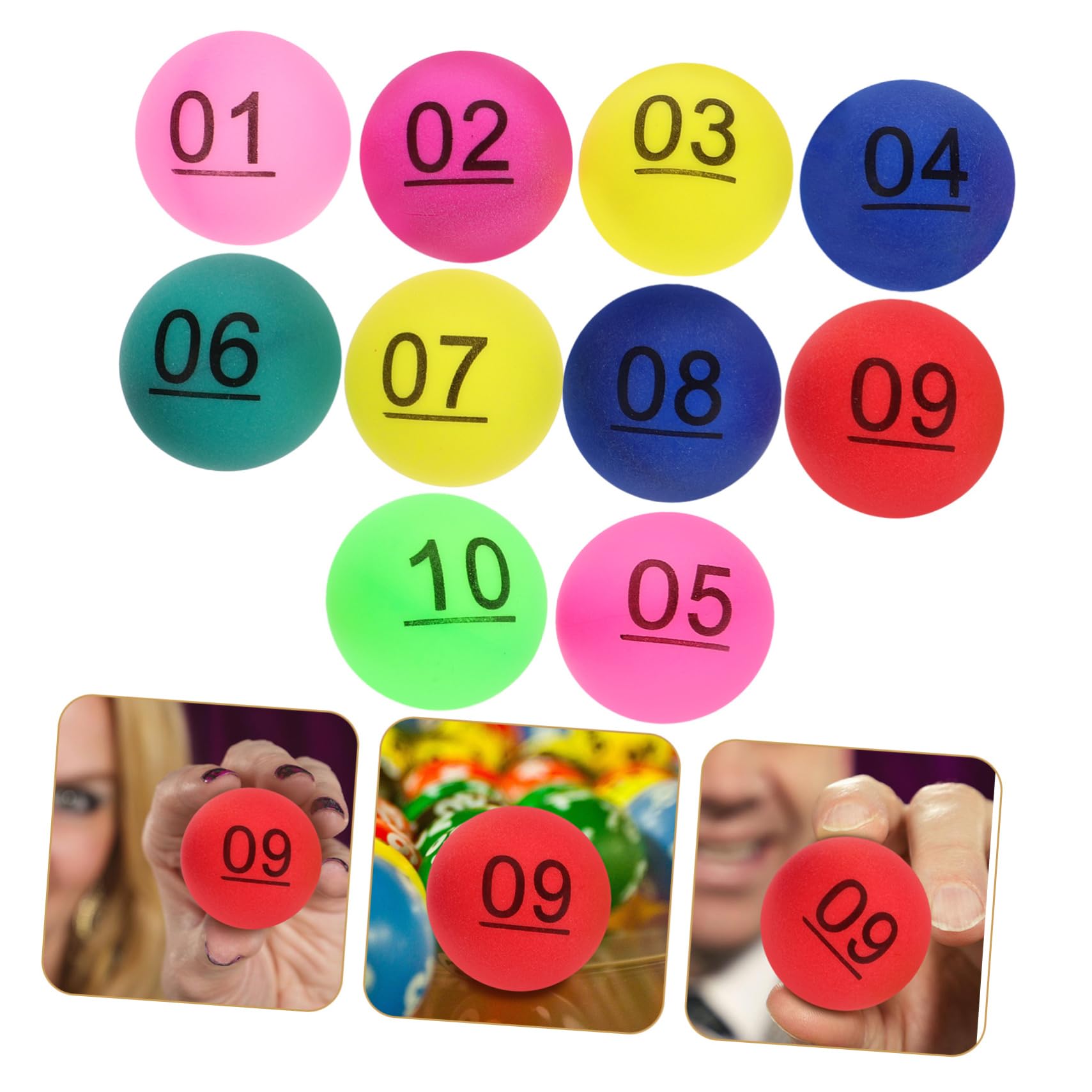 ibasenice 50pcs Printed Pong Balls Bulk Lottery Balls Bar Game Props Seamless Numbered Raffle for Parties Events and Games