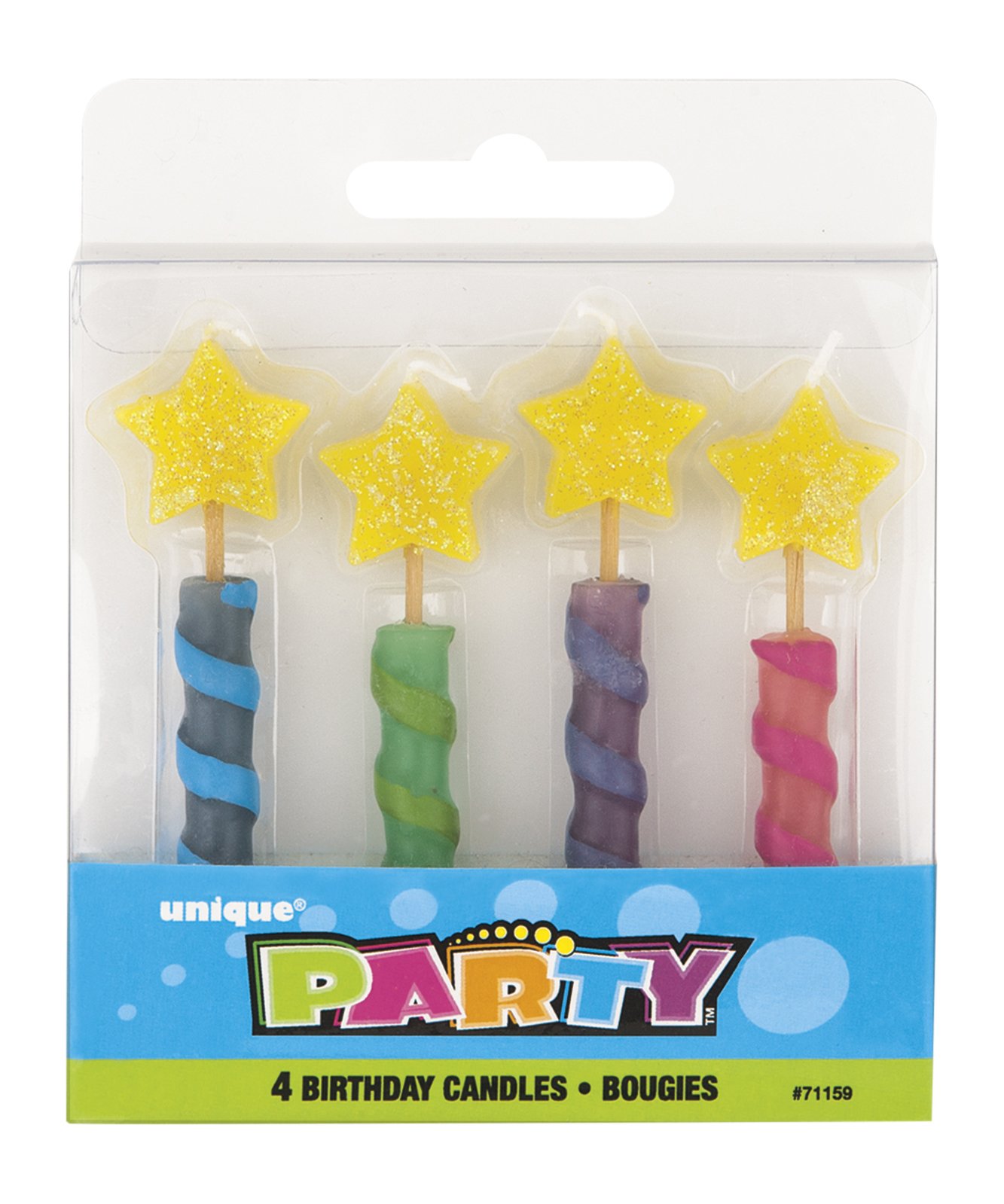 Amazon.com: Star Top Birthday Candles (Pack of 4) - Assorted Wax