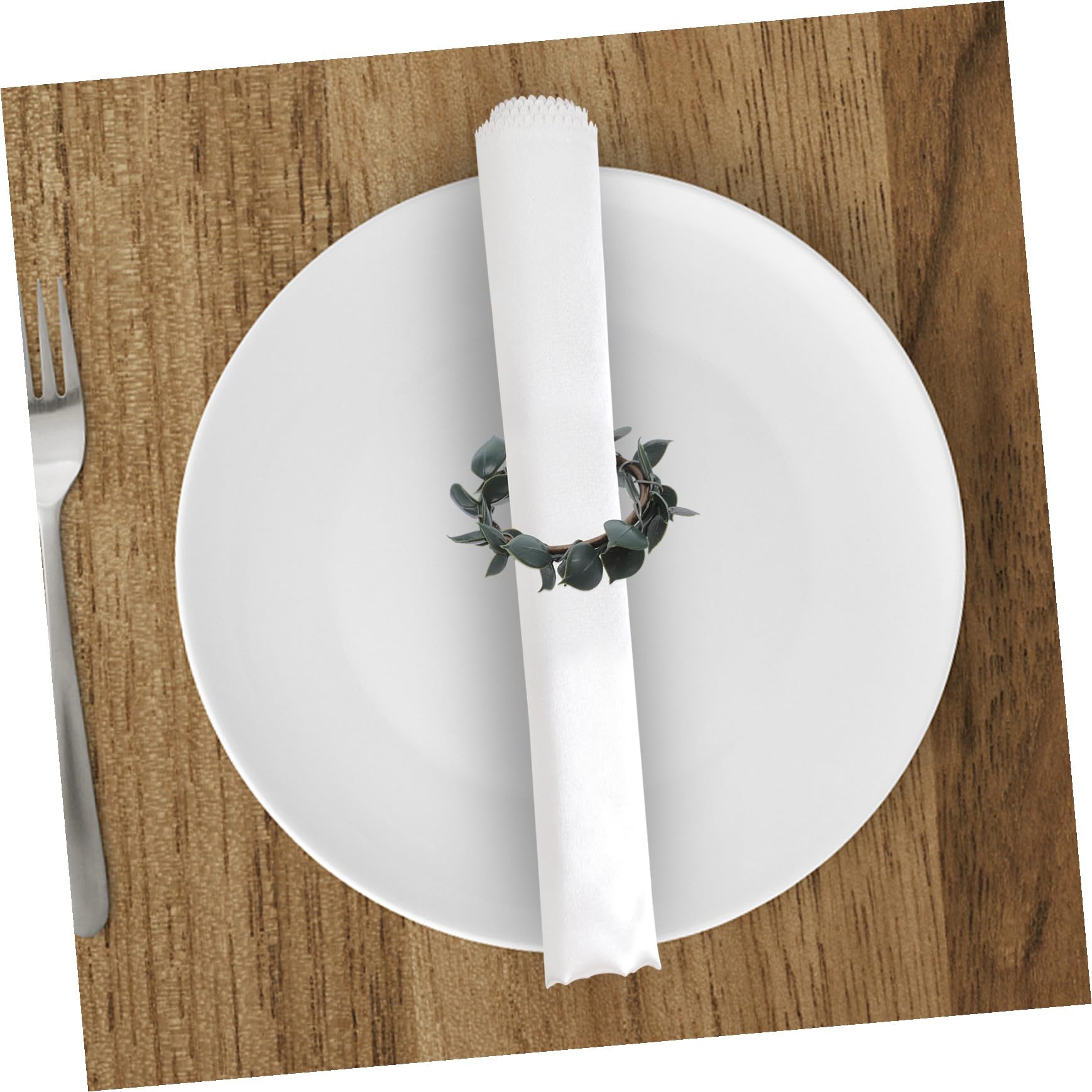 Servilleteros de Hojas de Eucalipto, 12 Piezas, Estilo Rústico | Decoración de Mesa para Bodas y Banquetes, Hierro y Plástico, Hoja Verde, Estilo Bohemio