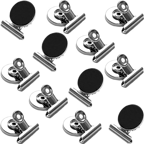 Clips de gancho magnético para refrigerador para sostener fotografías, obras de arte para niños, clips de notas (8)