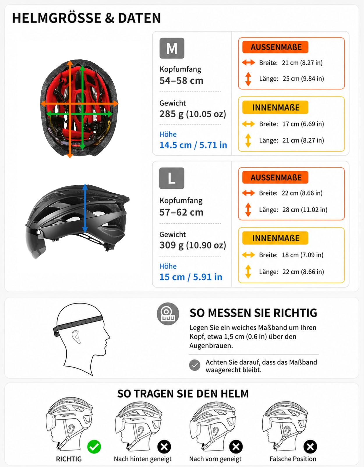 Shinmax Kask rowerowy z bezpiecznym światłem LED, kask rowerowy dla mężczyzn i kobiet, kask rowerowy z odpinanym wizjerem magnetycznym i wkładką, oddychający kask MTB dla dorosłych, lekki, regulowany