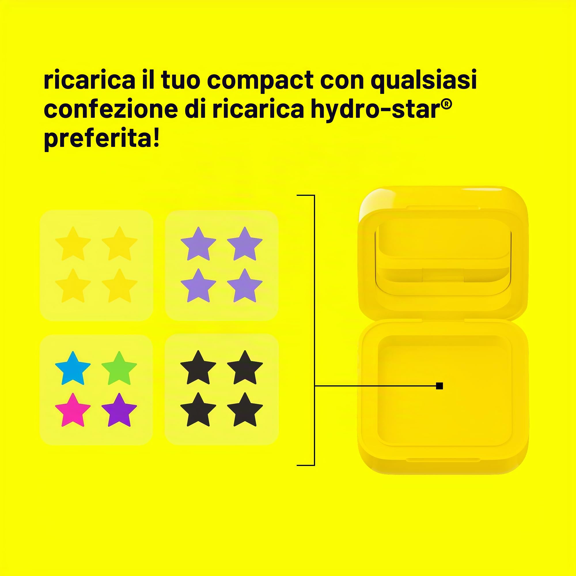 Starface Hydro-Stars Big Yellow, Cerotti per brufoli idrocolloidali, assorbono i fluidi e riducono l’infiammazione, a forma di simpatica stella, vegani e non testati sugli animali (32 pezzi)
