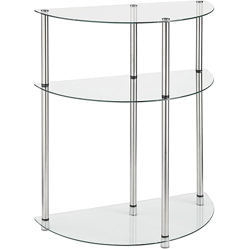 Convenience Concepts Designs2Go Classic Glass 3 Tier Entryway Table, Glass
