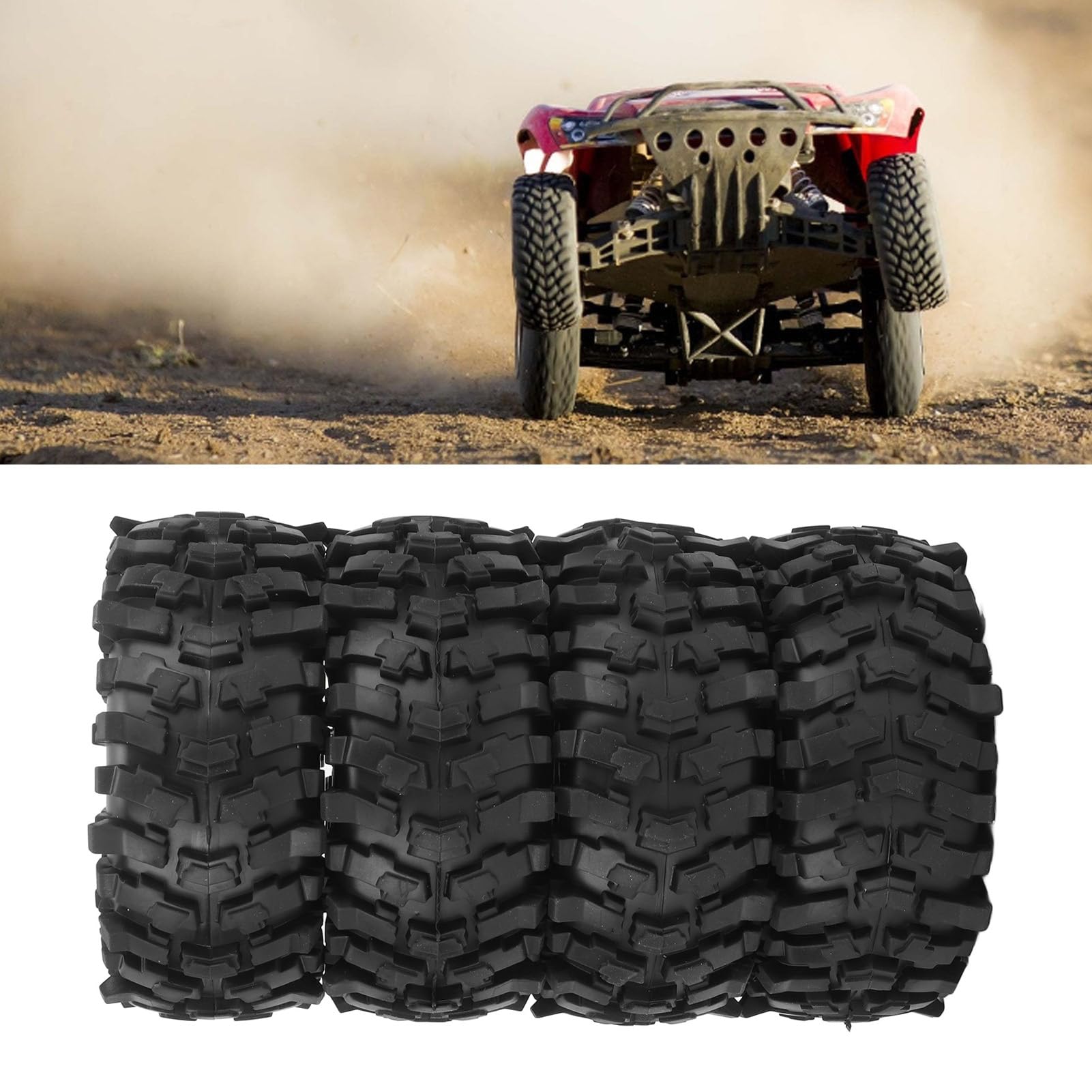 Lot de 4 pneus de voiture télécommandés de 4,8 cm en caoutchouc avec insert en mousse pour voiture 1/10 RC Crawler SCX10 Noir Lot de 4 pneus de voiture télécommandés de 4,8 cm en caoutchouc avec insert en mousse pour voiture 1/10 RC Crawler SCX10 Noir