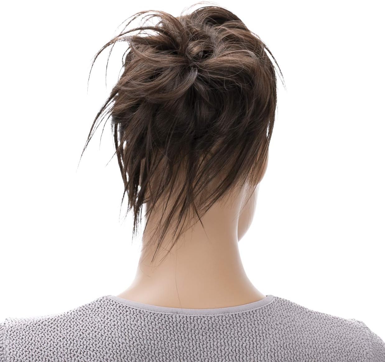 CAISHA XXL Jumbo Hairpiece Scrunchy Updo Bridal Hairstyle Messy Hair Tie Chocobraun G2F, chocobraun #4 G2F - Image 3