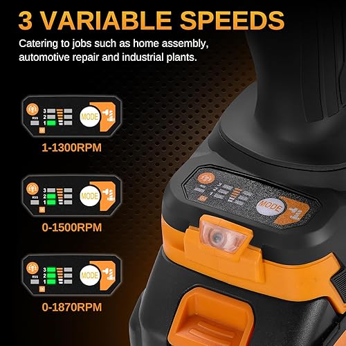 Miniatura 4 de This Hill Llave de impacto inalámbrica de 34 de pulgada 12 pulgadas, 1328 pies-libras (1800 Nm), juego de destornilladores lmpact sin escobillas de