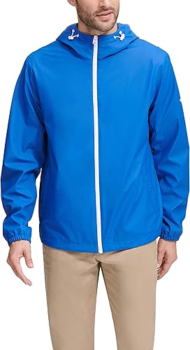 DOCKERS Men's Hooded Waterproof Rain Jacket