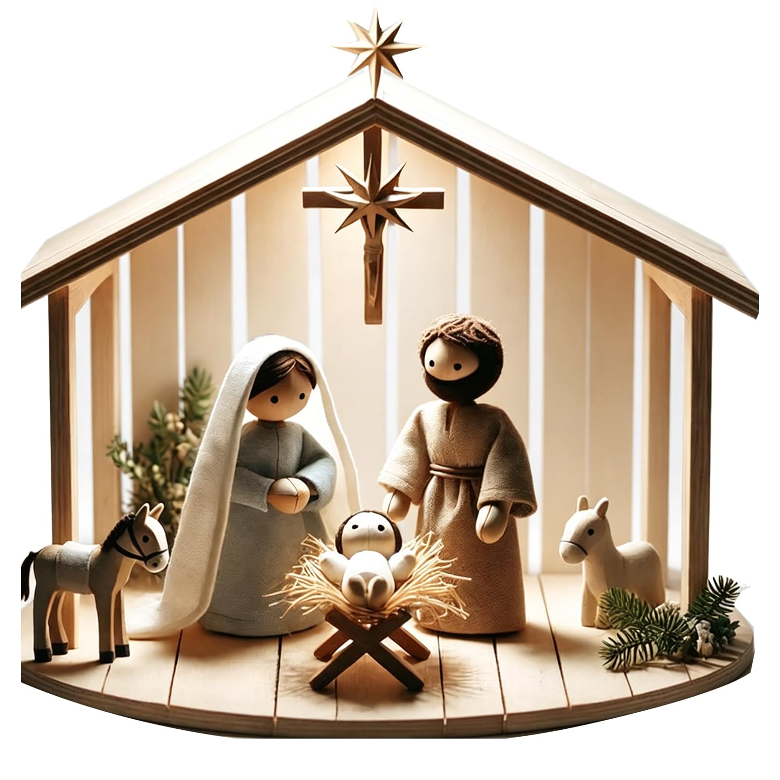 matumou Wooden Puppet Resin Figurines Set, Handcrafted Cute Miniature Ornaments, Creative Desktop Decoration for Home Living Room