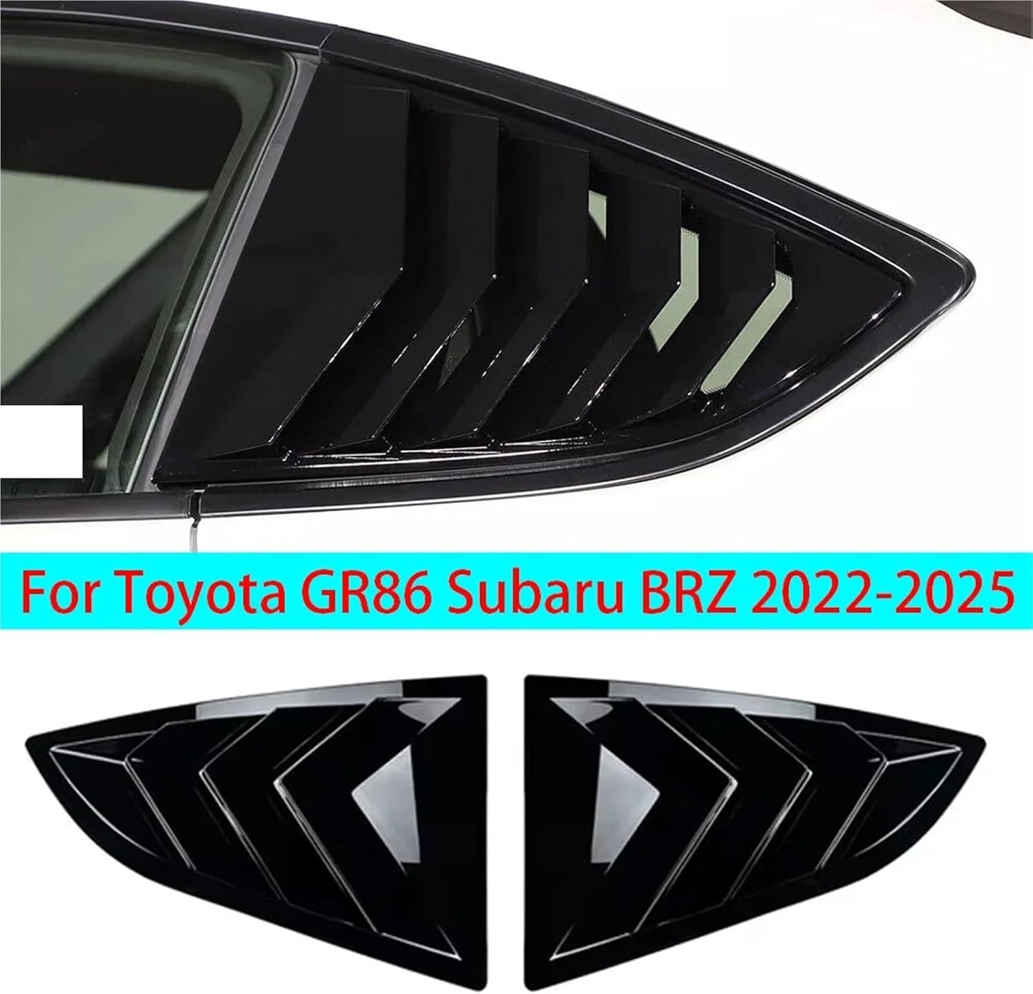 for Toyota GR86 Subaru BRZ 2022-2025 Car Rear Louver Window Side Shutter Cover Trim Sticker Vent Scoop ABS Carbon Accessories(Carbon)