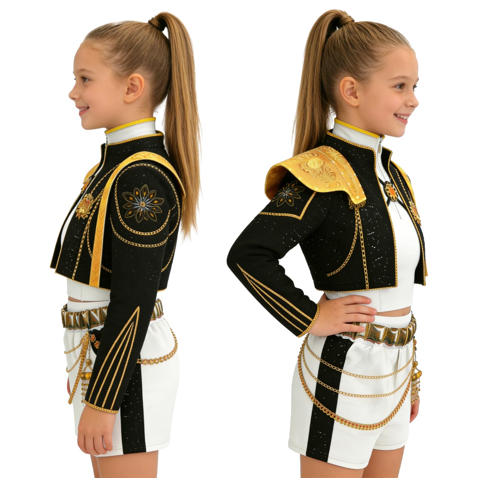 Costume de cosplay d'anime pour fille - Ensemble de tenues avec veste, gilet et short - Pour Halloween, carnaval, fête, cosplay