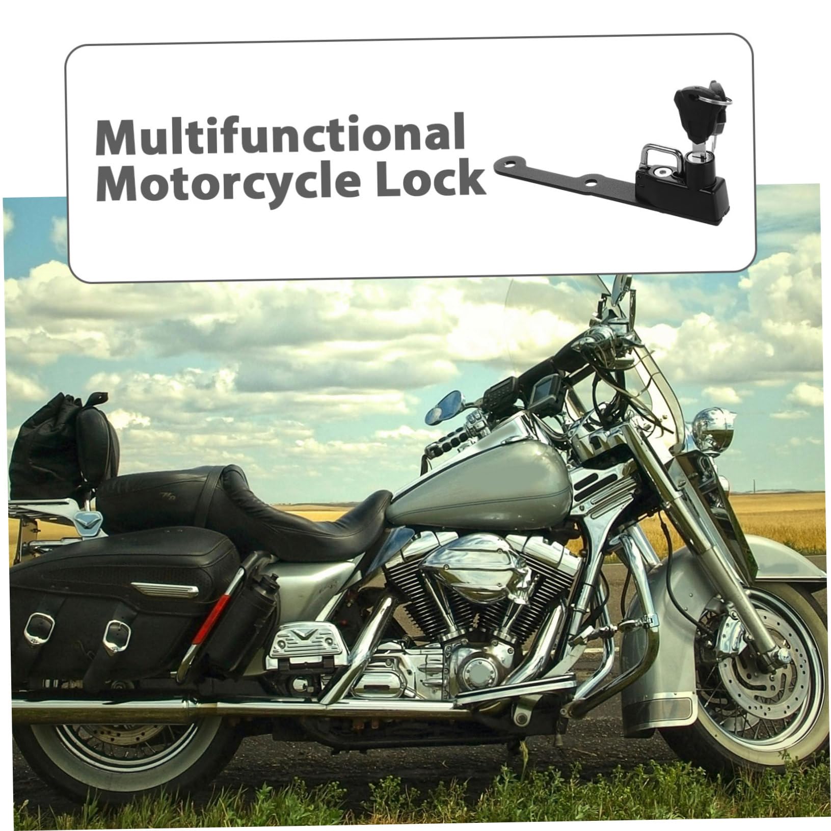 Ciieeo Antivol de Casque de Moto en Métal Noir, Sécurité Antivol pour Casque, Installation Simple, Usage pour Moto