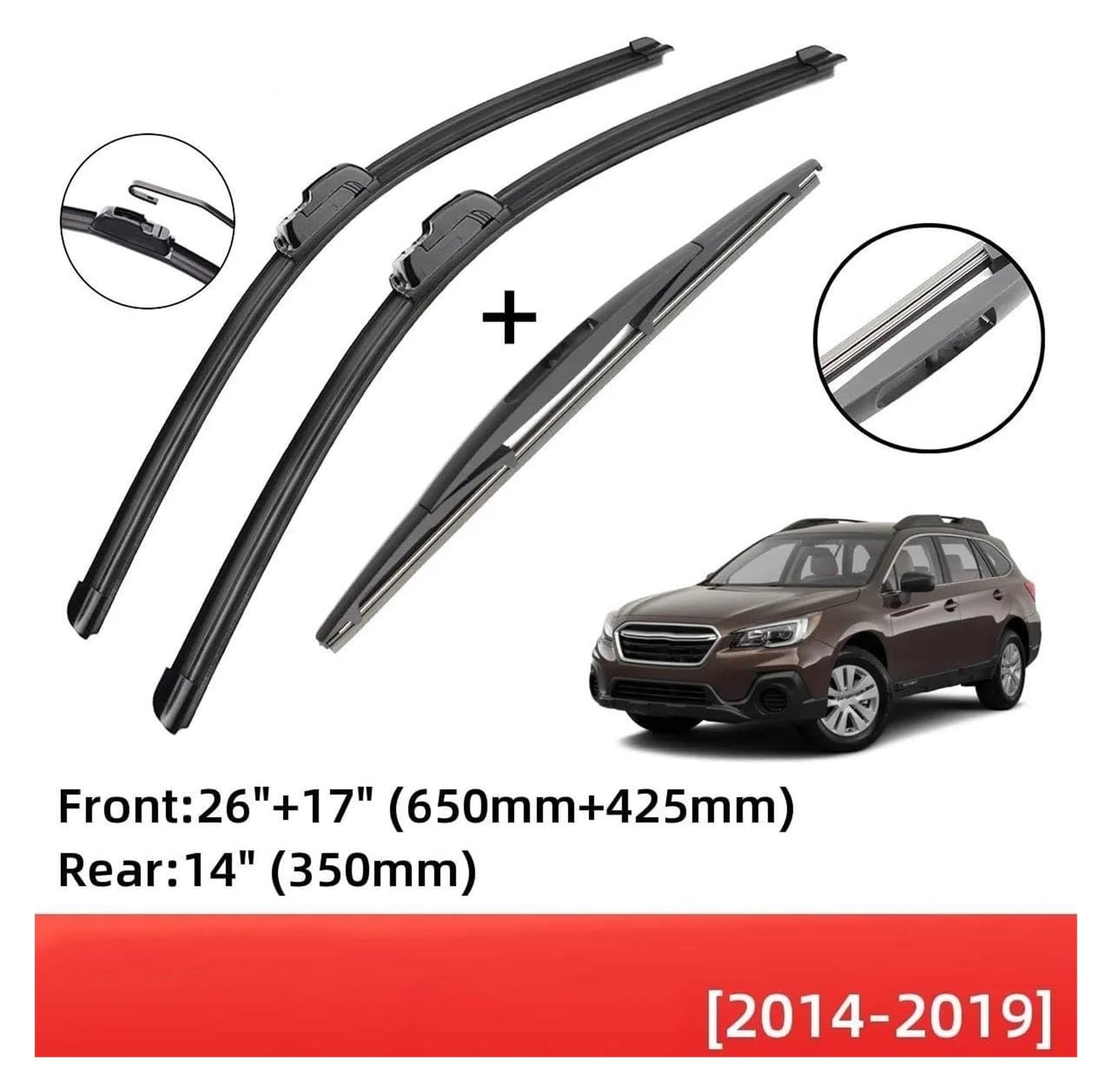 tergicristallo per Subaru per Outback MK5 2014 2015 2016 2017 2018 2019 Anteriore Posteriore Spazzole Tergicristallo Spazzole J Gancio Spazzole Tergicristallo Auto