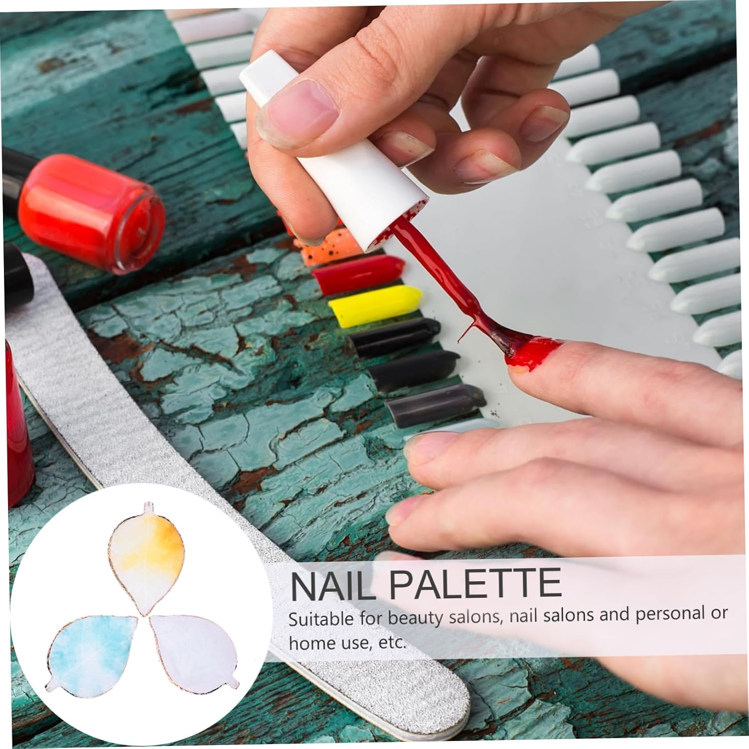 Nail Art Mixing Tray Set of 3 Resin Agate Nail Display Plates Portable Manicure Paint Board for DIY and Color Mixing