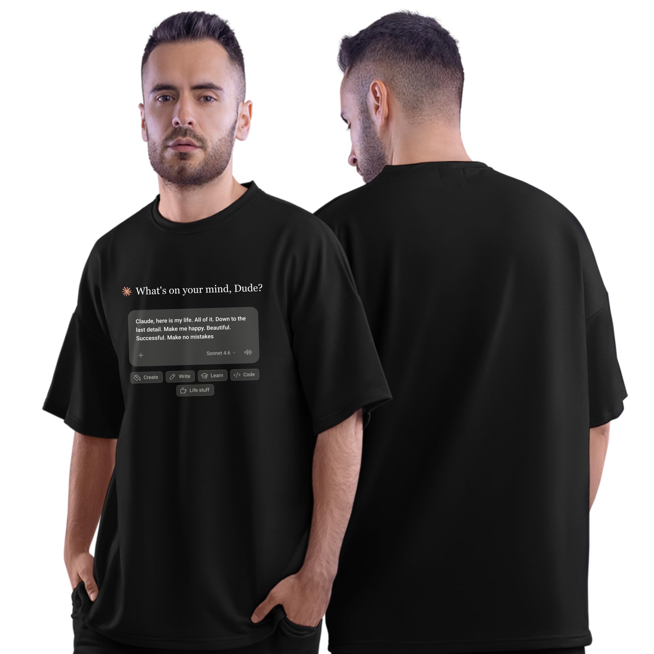 dudeme Oversized Coding T Shirt for Men | Programmer & Developer Tees | AI, Software Engineer, Tech Geek Printed T Shirt | 100% Cotton Casual Wear-picture-32