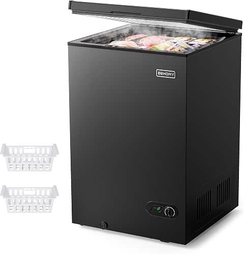 EUHOMY 3.5 Cu.Ft Chest Freezer with Removable Basket, Small Deep