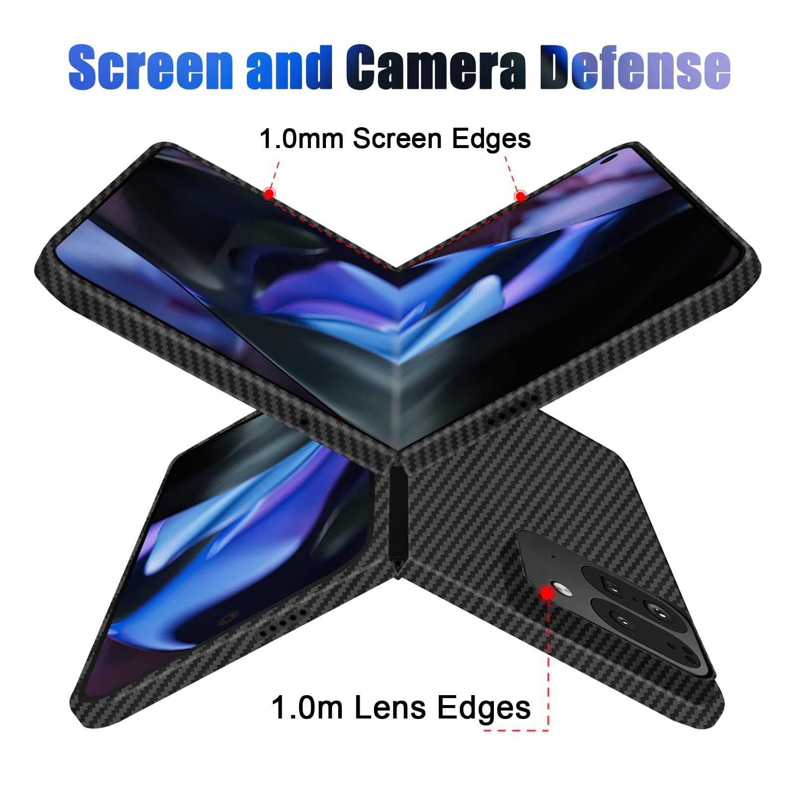 Dünne Kohlefaser-Schutzhülle für Google Pixel 9 Pro Fold (zusammenklappbar 2), schlanke 1500D Aramidfaser-Hülle, kompatibel mit Magsafe, mattschwarz, Version 2.0